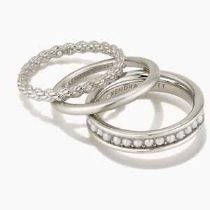 Kendra Scott Arya Silver Ring Set In Freshwater Cultured Pearl 7 New